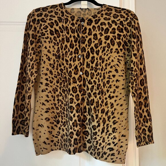 Leopard print J. Crew Cardigan - Picture 1 of 3